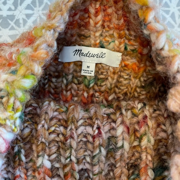 Madewell multicolor orange sweater medium - Picture 2 of 4
